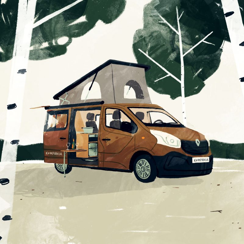 Campingbus Kompanja Illustration von Jennifer Daniel