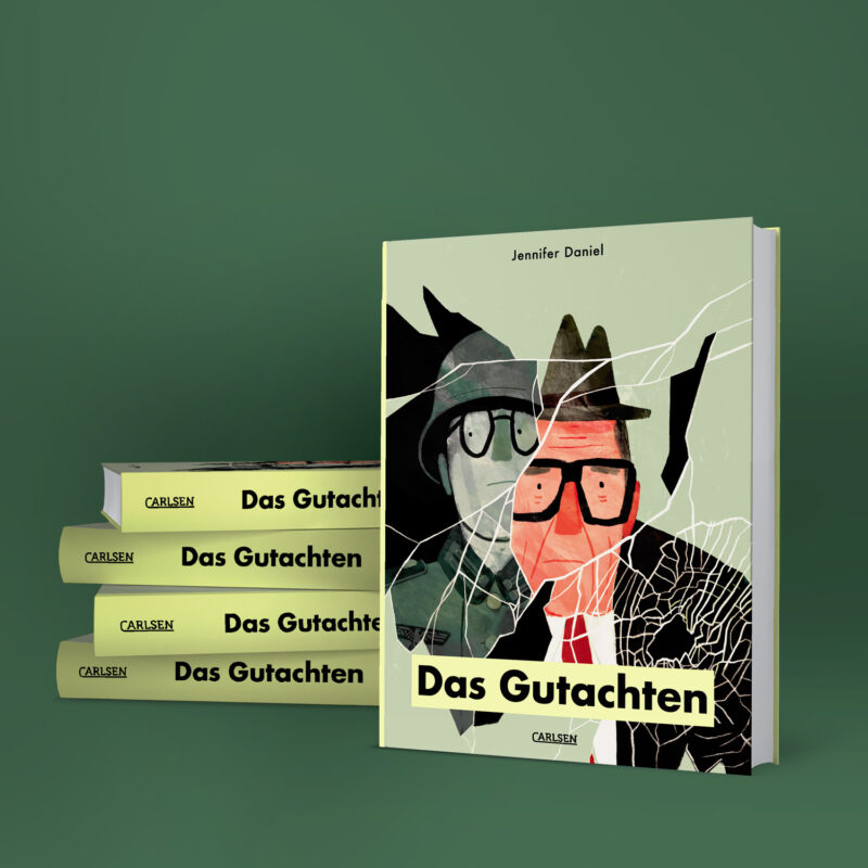 Buchcover Comic Grapic Novel "Das Gutachten" von Jennifer Daniel erschienen im Carlsen Verlag